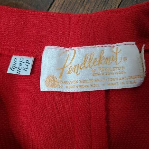 Vintage 60s 70s Mid Century Pendleton Red Wool Maxi Skirt - Picture 4 of 9
